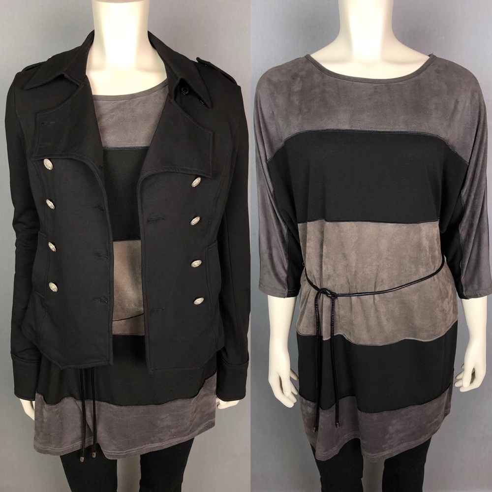 Chiasso gray black shift dress